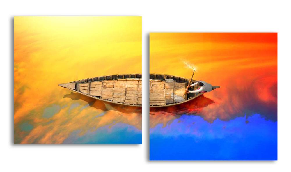 

Модульная картина LaPrint Лодочник 200х109 см