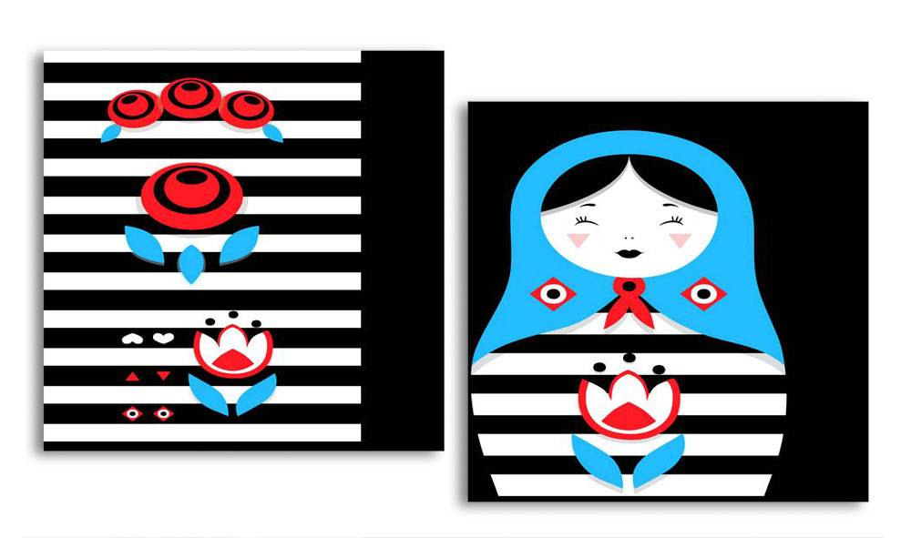 

Модульная картина LaPrint Матрешка 200х109 см