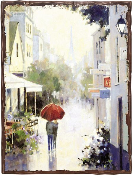 

Картина под старину на дереве Хейтон Брент "Улочки Парижа", 30*40 см