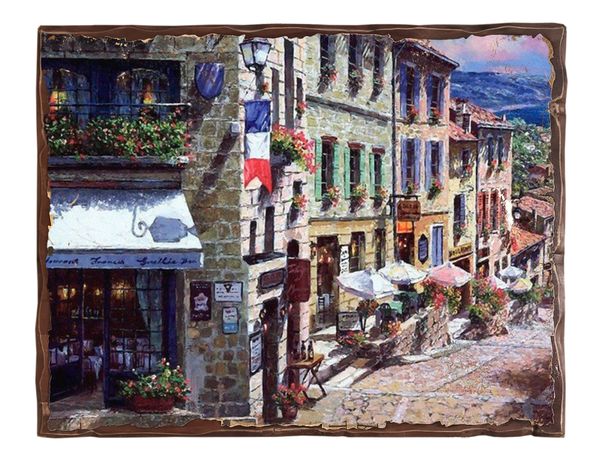 

Картина под старину на дереве Сун Сэм Парк "Дорога к морю", 30*40 см