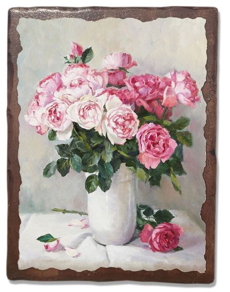 

Картина под старину на дереве Ключников Вячеслав "Розы в прозрачной вазе", 30*40 см
