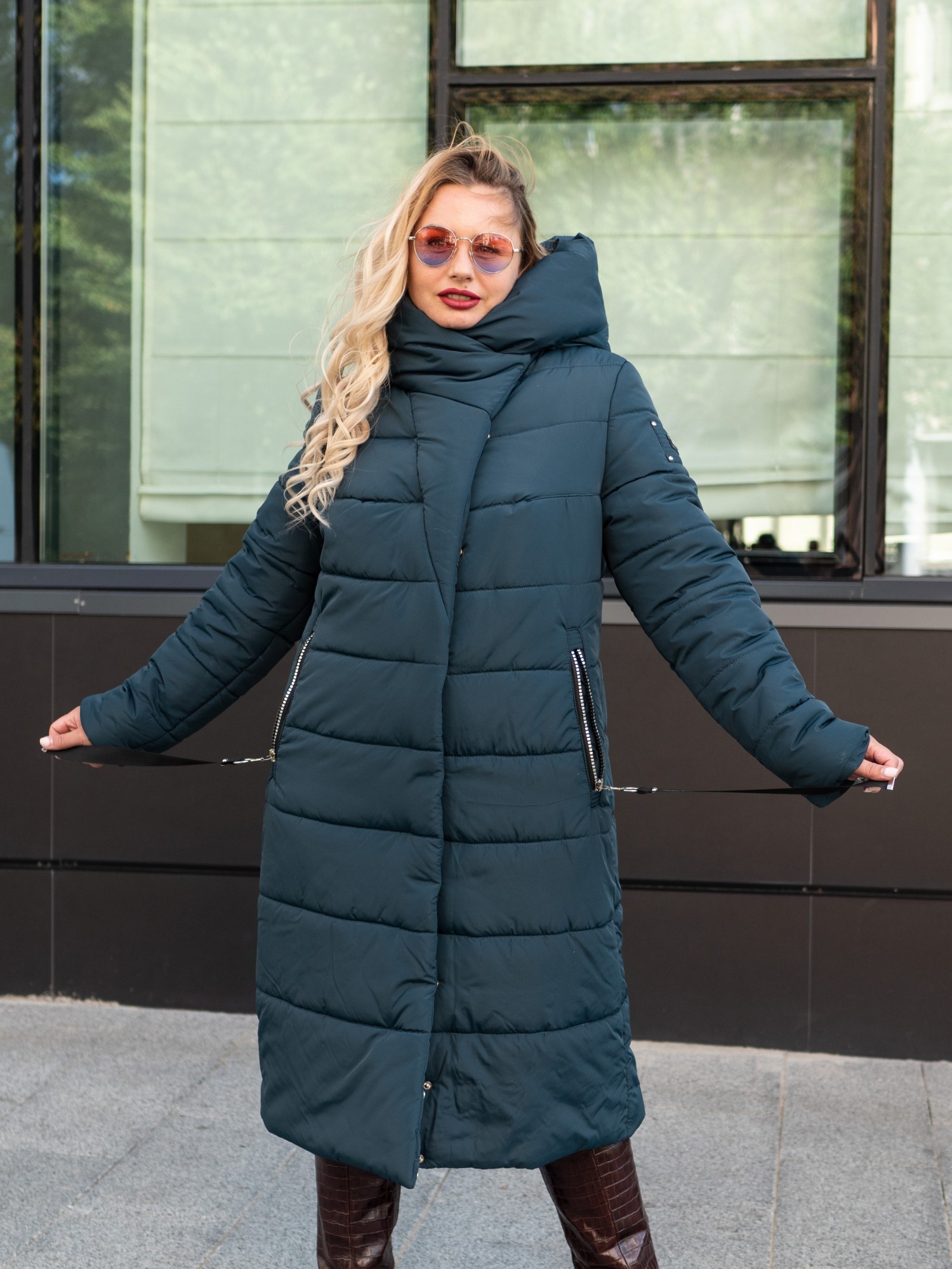 

Зимняя женская куртка большого размера UF-Fashion Sana-sk 58 морская волна