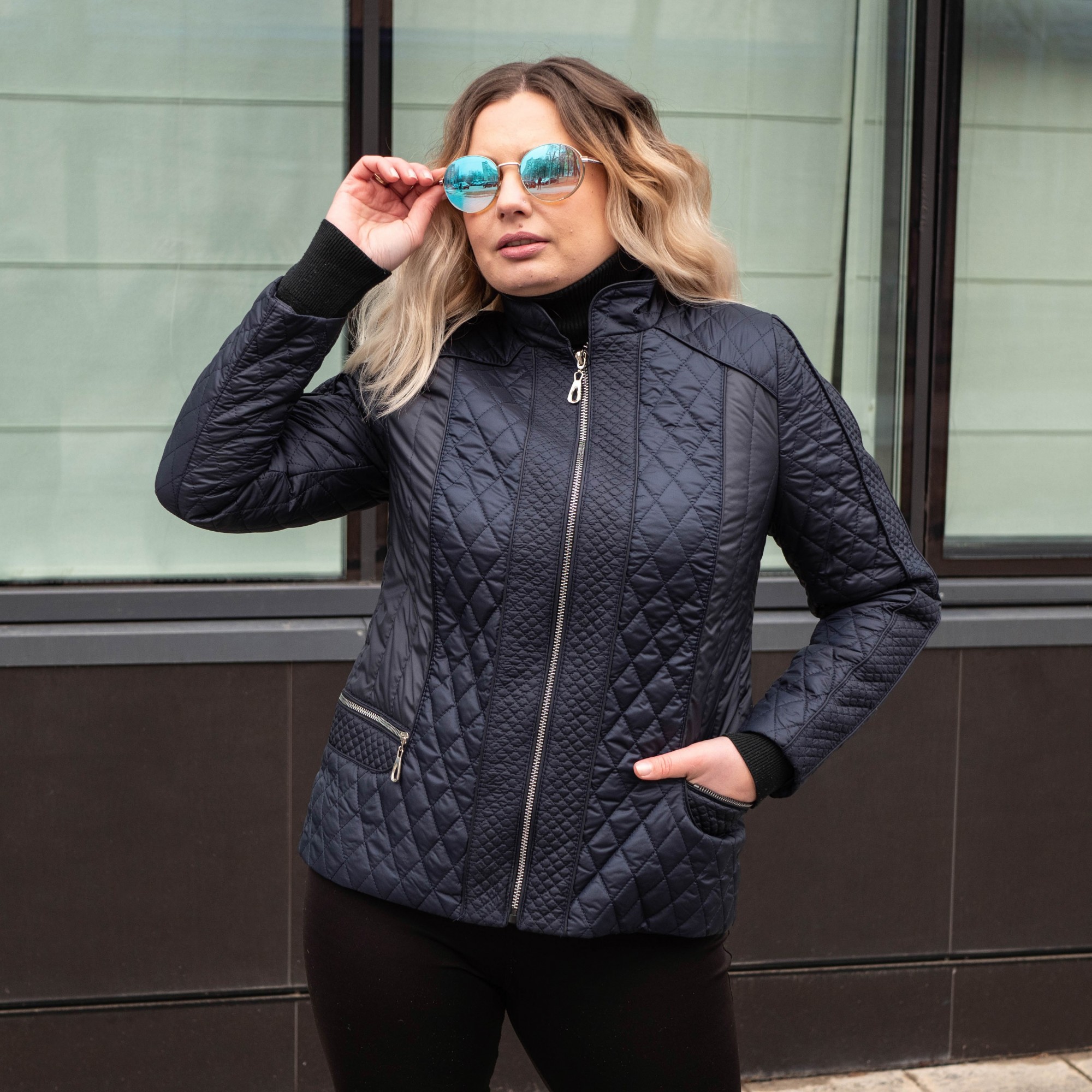 

Женская демисезонная куртка большого размера UF-fashion Jaket-ad  темно-синий, Женская демисезонная куртка большого размера UF-fashion Jaket-ad 58 темно-синий