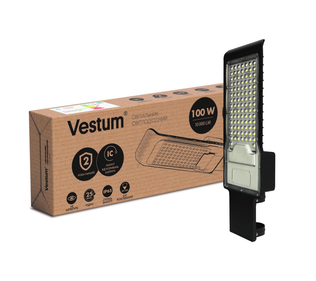 

Светодиодный консольный светильник Vestum 100W 10000Лм 6500K 85-265V