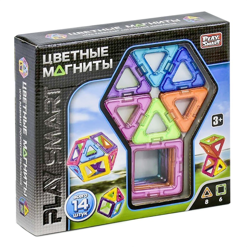 

Магнитный конструктор Play Smart Цветные Магниты 14 деталей (2425)