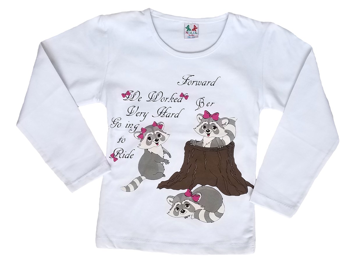 

Батник Еноты белый MELEK kids Рост: 116 см Размер: 30