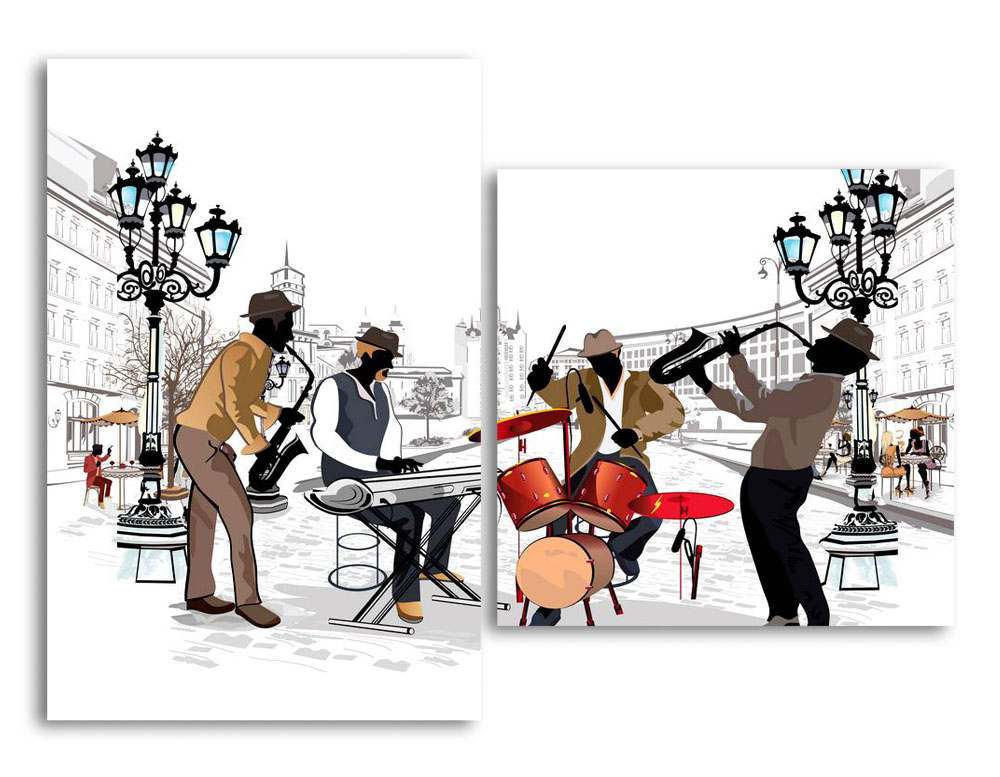 

Модульная картина LaPrint Уличные музыканты 200х145 см