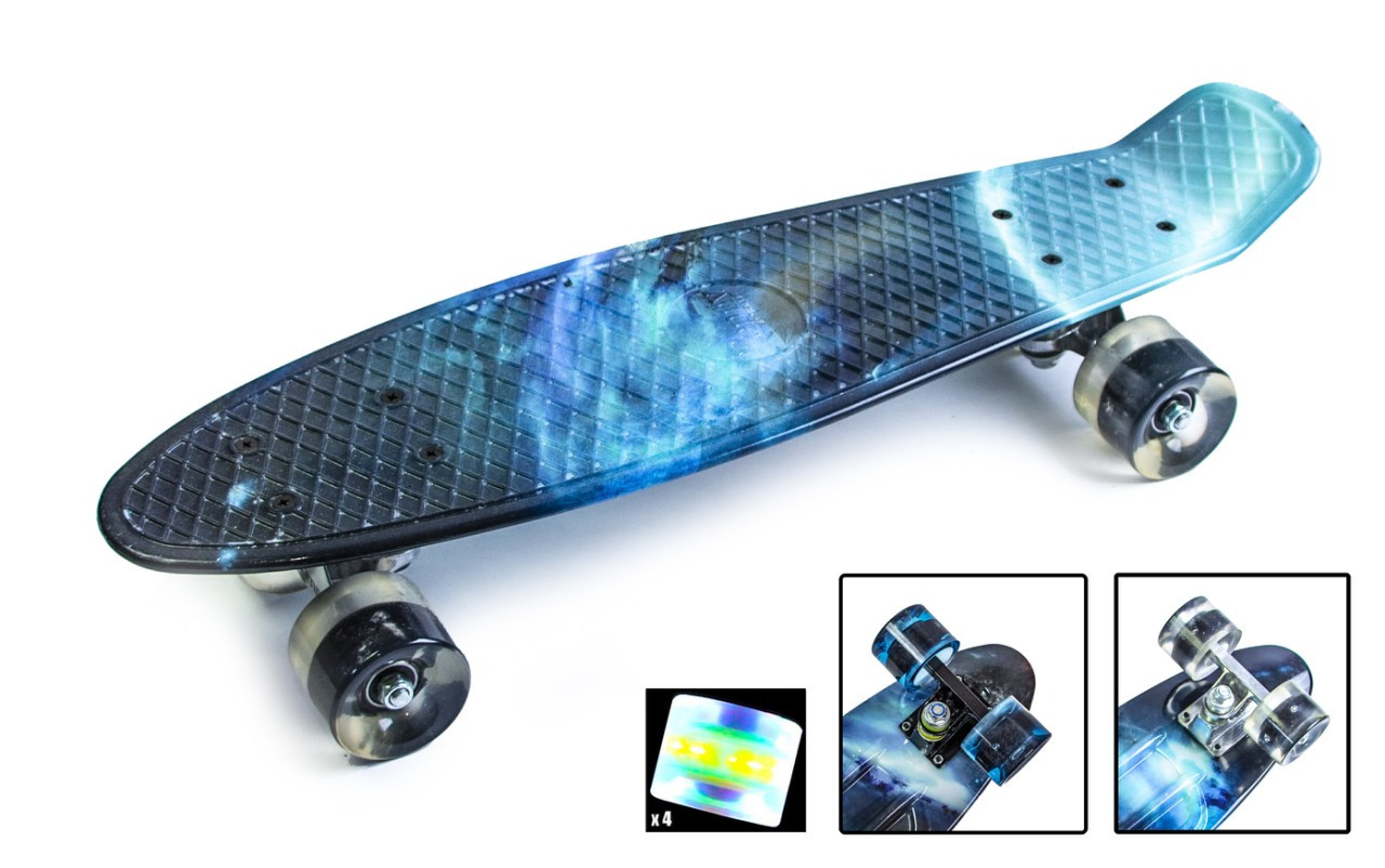 

Пенни Борд Scale Sport Galaxy синий цвет светящиеся колеса