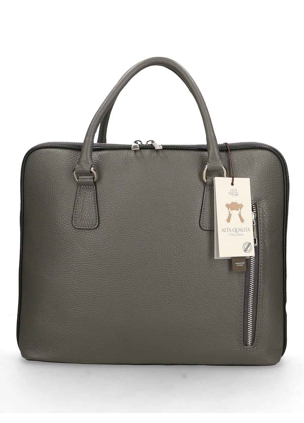 

Деловая сумка Italian Bags 556052_gray Кожаная Серый