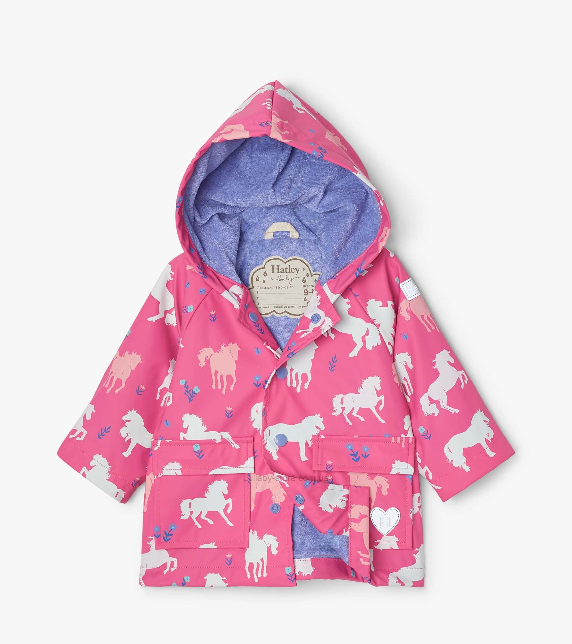 

Дождевик-плащ для девочки Hatley Канада "Painted Pasture" 110 розовый