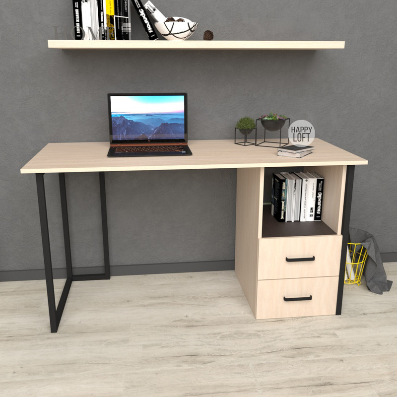 

Компьютерный стол LoftMLT S108 75x140x60 ЛДСП Дуб Шамони Светлый 16мм