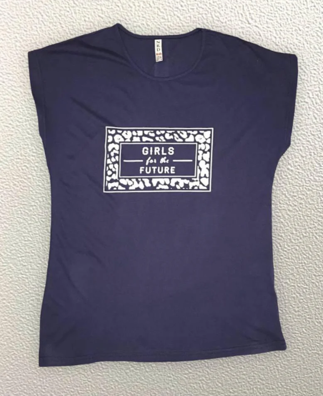 

Жіноча Футболка HAZARD Girls for the future синя Батал 211350 (4XL (56))
