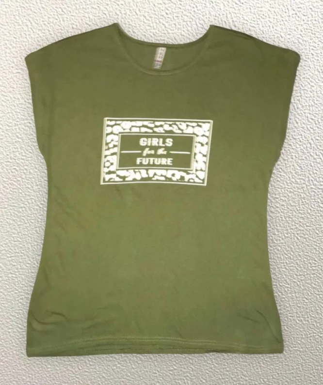 

Жіноча Футболка HAZARD Girls for the future хакі Батал 211349 (4XL (56))