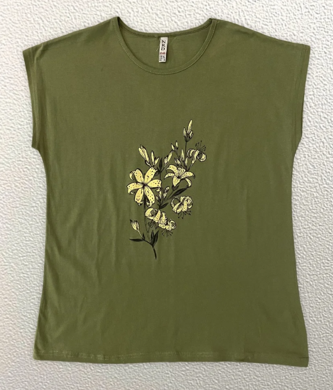 

Жіноча Футболка HAZARD Лілія гілка хакі Батал 211384 (3XL (54))