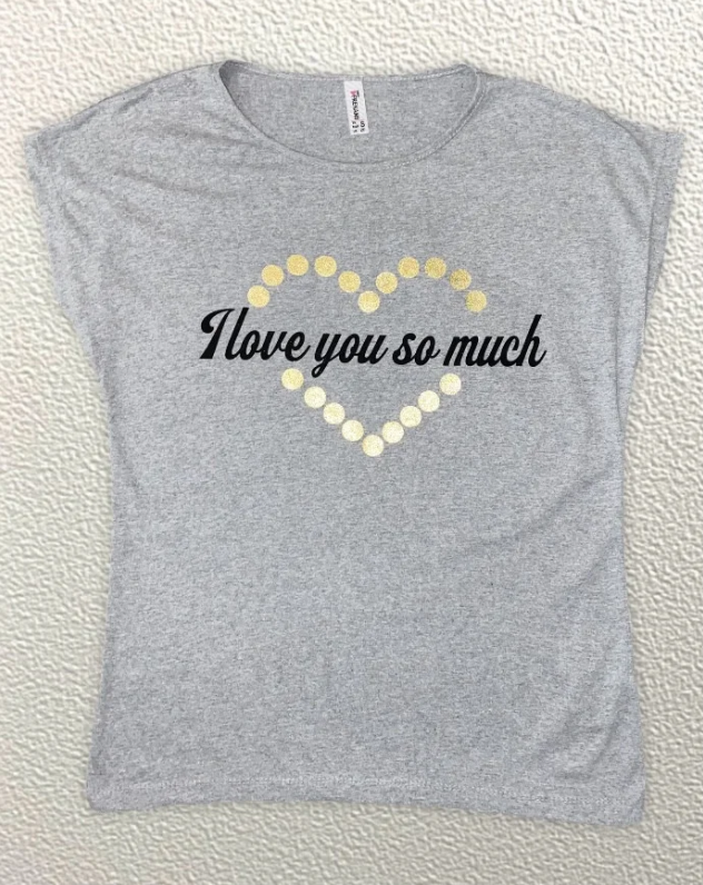 

Жіноча Футболка HAZARD Серце I love you so much сіра 211452 (S (44))