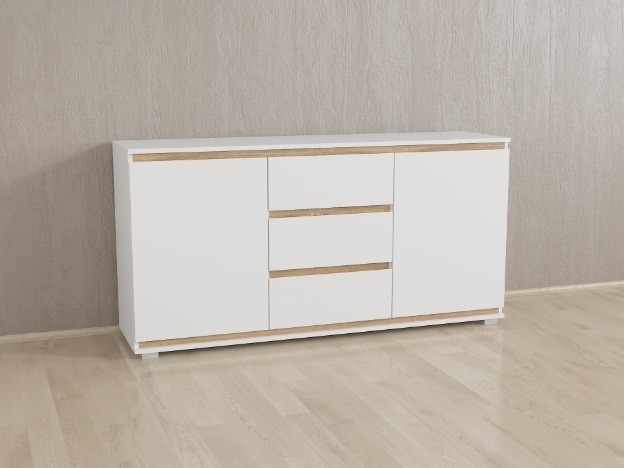 

Комод Forte Mikkel Ш 1502 / В 759 / Г 390 Белый + Дуб сонома