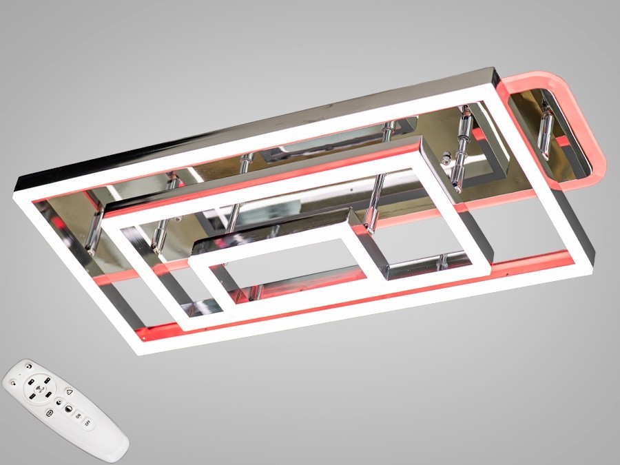 

Потолочная LED-люстра AlexMosh с диммером и подсветкой 145W цвет хром (40)