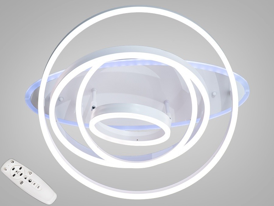 

Потолочная современная LED-люстра AlexMosh с диммером и лед подсветкой 135w цвет белый (808)