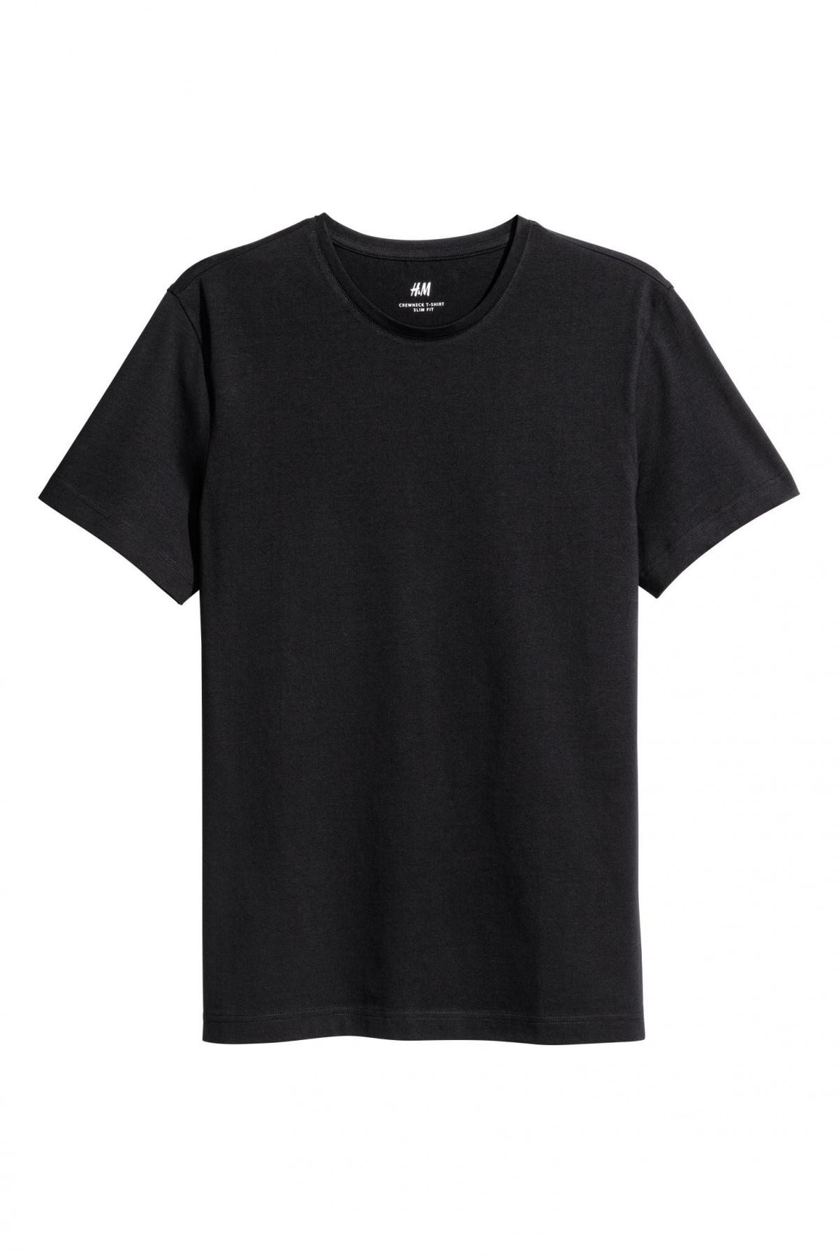 

Футболка Slim fit H&M s Черная