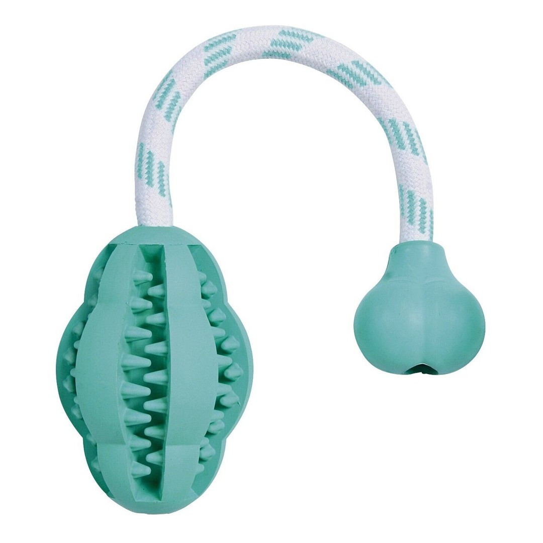 

Игрушка для собак Trixie Мяч на верёвке с ручкой Denta Fun 28 см, 8 см (резина)