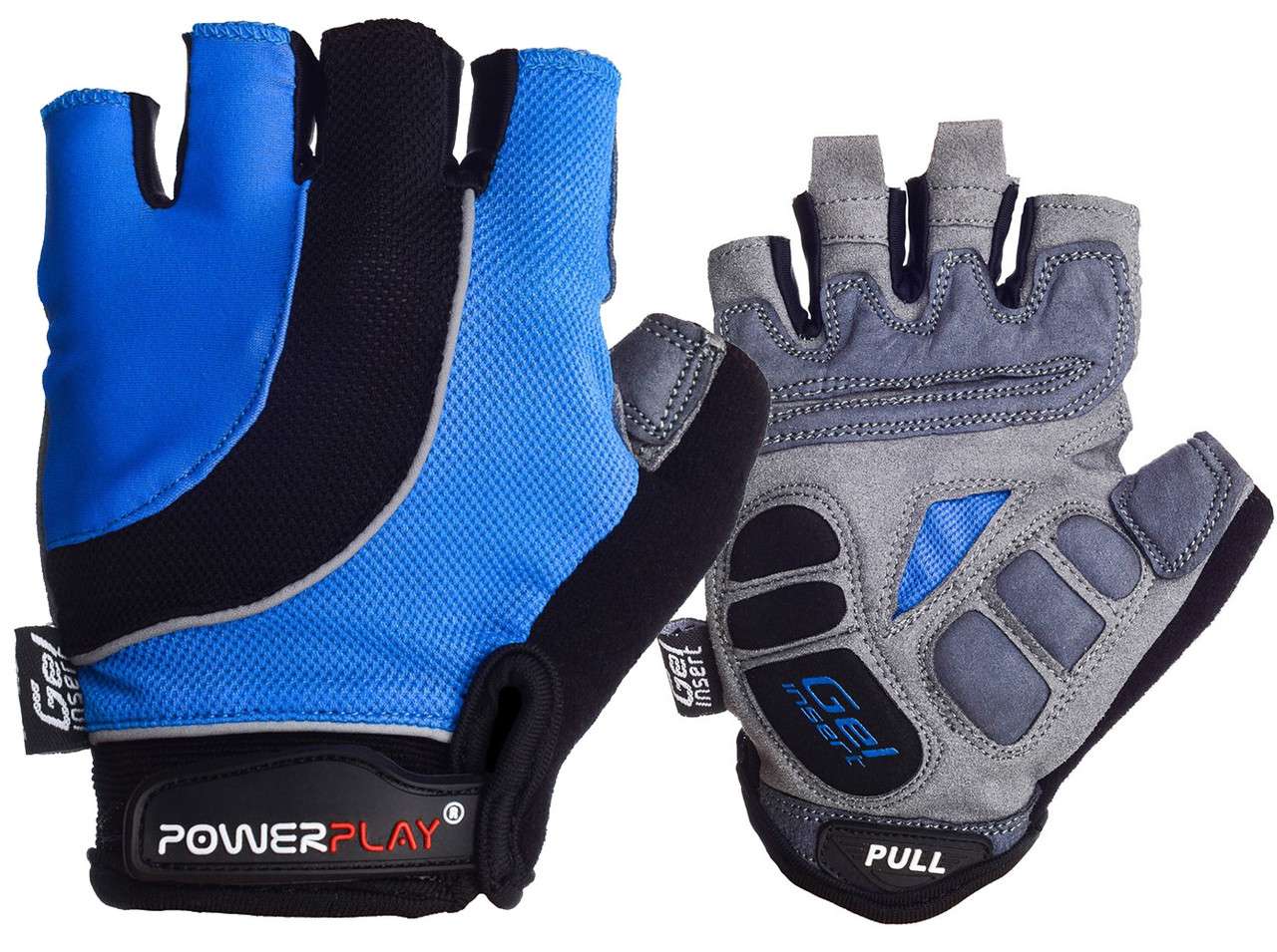 

Велорукавички PowerPlay 5037 A Чорно-блакитні M your look (144323)