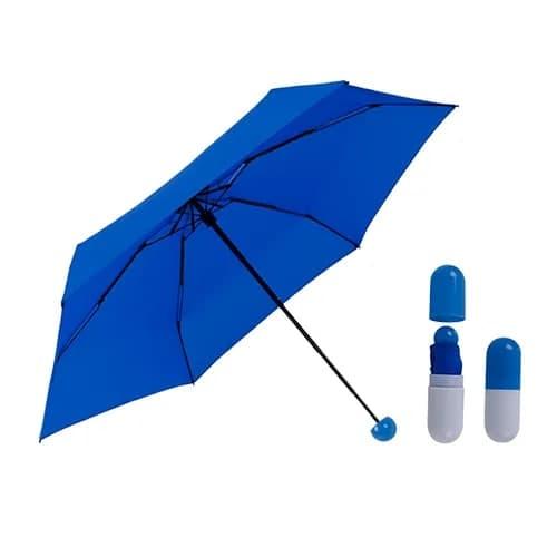 

Зонт складной с капсулой SUNROZ Pill Box Umbrella Синий
