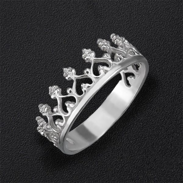 

Серебряное кольцо "Корона" с фианитами 1146 18мм