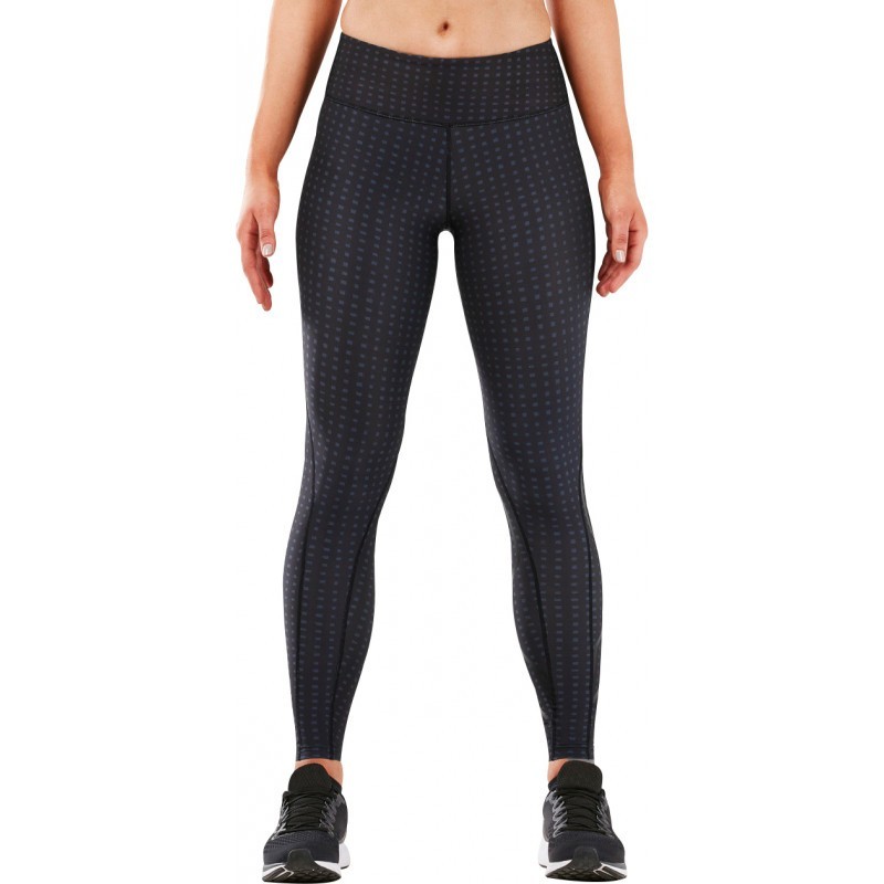 

Женские компрессионные тайтсы 2XU, Print Mid-Rise Comp Tights, XS, черный/точечный принт