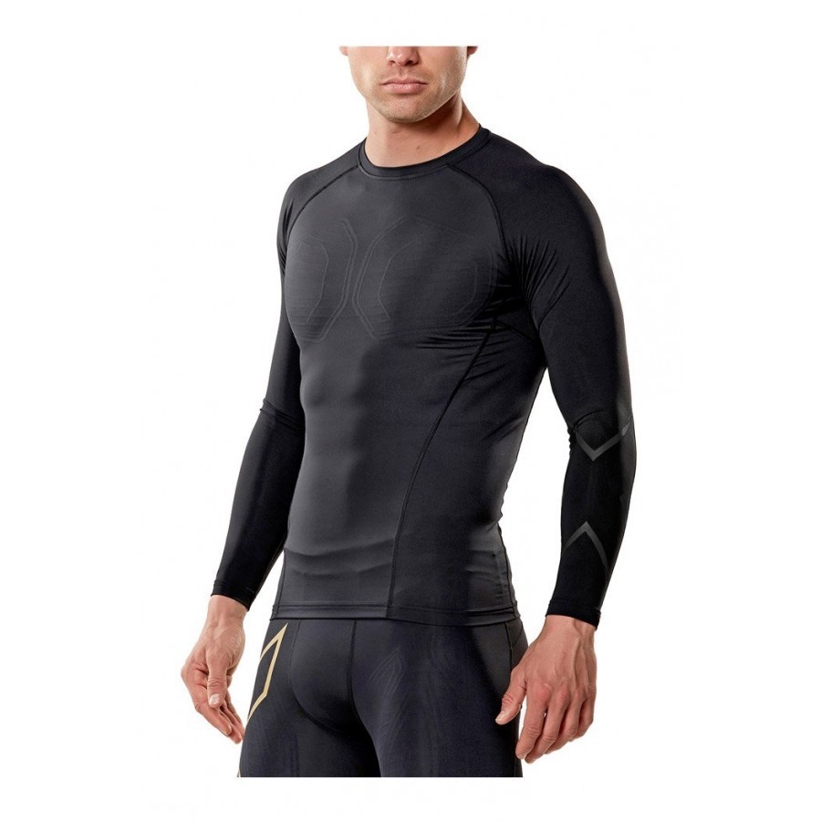 

Мужской компрессионный лонгслив 2XU, MCS X-Fit Compression L/S Top, M, черный/черный логотип