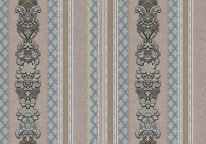 

Обои виниловые на флизелиновой основе LS Шардоне кофейно-золотисто-серебристые ДХV-1129/3 (1.06х10.05м)