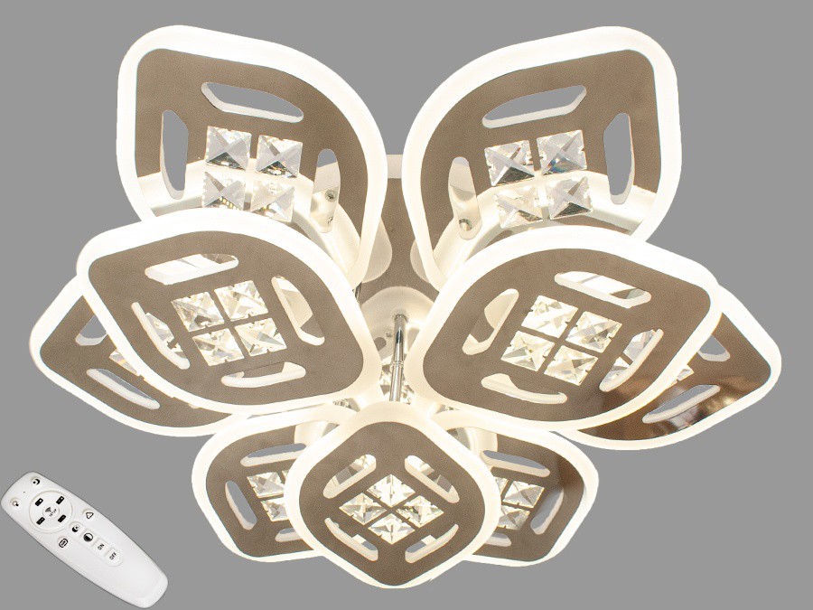 

Потолочная LED-люстра AlexMosh с диммером и подсветкой 185W цвет хром (984)