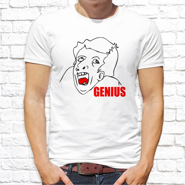 

Мужская футболка Push IT с принтом Genius , Белый, Мужская футболка Push IT с принтом Genius M, Белый