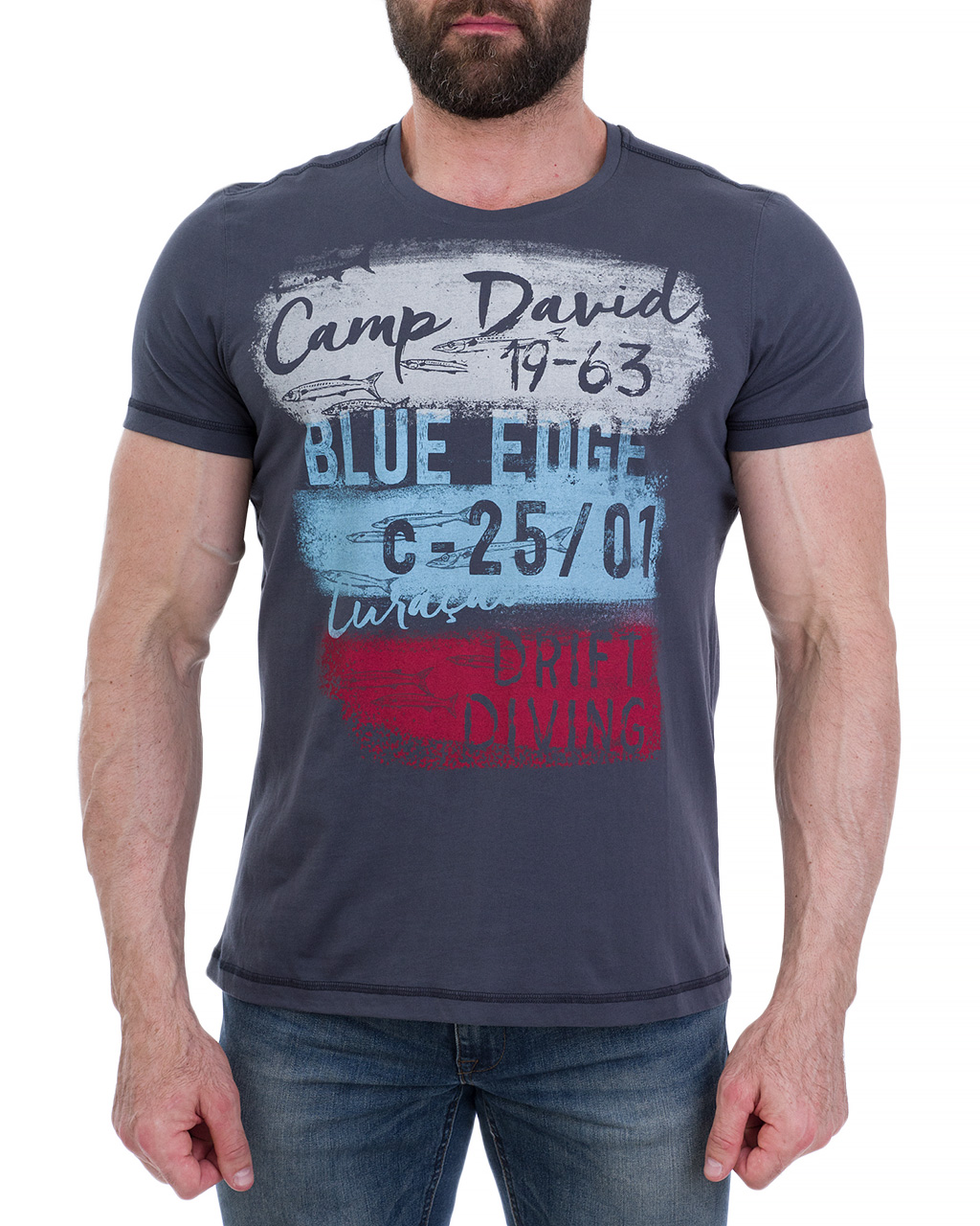 

Футболка чоловіча CAMP DAVID (1904-3369-сер./92) Сірий L