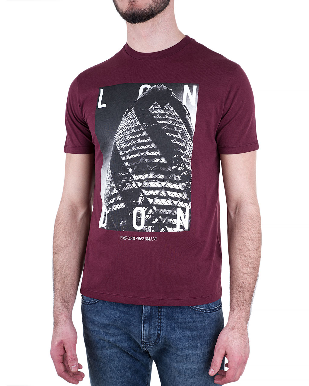 

Футболка чоловіча EMPORIO ARMANI (3G1T79-1J19Z-0347/9) Бордовий XXL