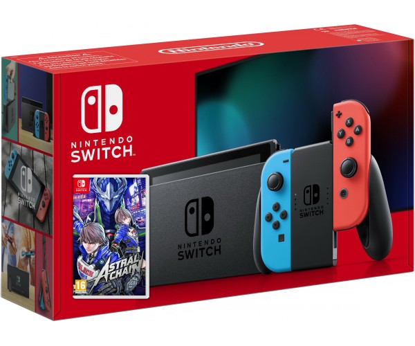 

Nintendo Switch Neon Blue-Red (Upgraded version) + Игра Astral Chain (русская версия)