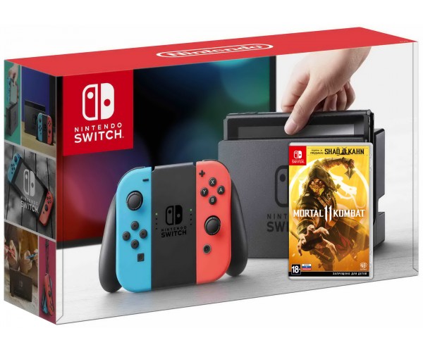 

Nintendo Switch Neon Blue-Red + Игра Mortal Kombat 11 (русская версия)