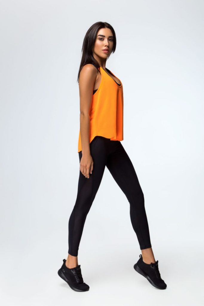 

Спортивная женская майка-распашонка Designed for Fitness Orange  оранжевый/черный, Спортивная женская майка-распашонка Designed for Fitness Orange L оранжевый/черный