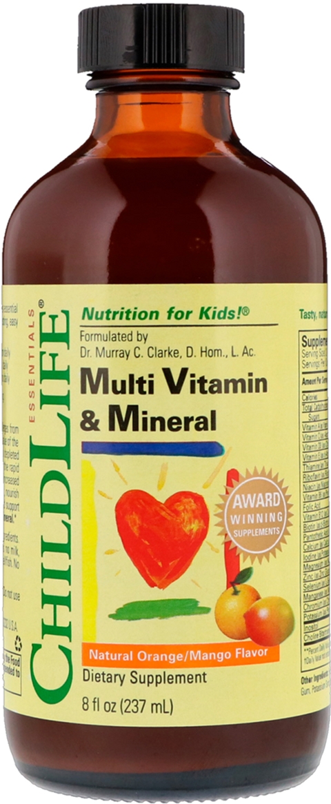 

Мультивитамины ChildLife для детей вкус Апельсин-Манго Multi Vitamin & Mineral 237 мл (608274103009)