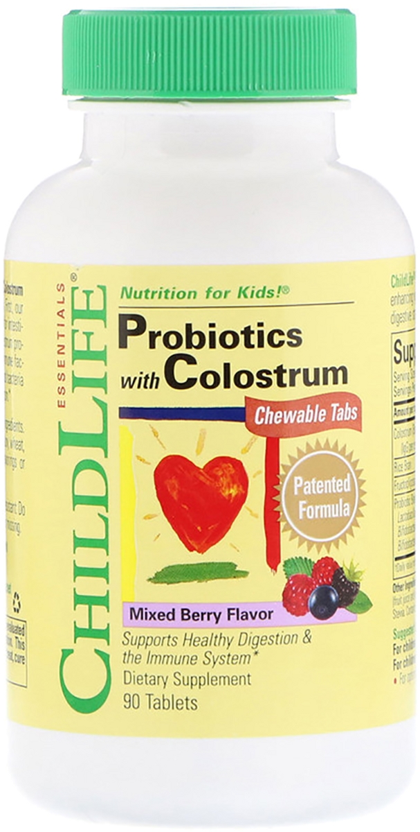 

Пробиотики ChildLife для детей с молозивом вкус ягод Probiotics with Colostrum 90 жев. табл. (608274111004)