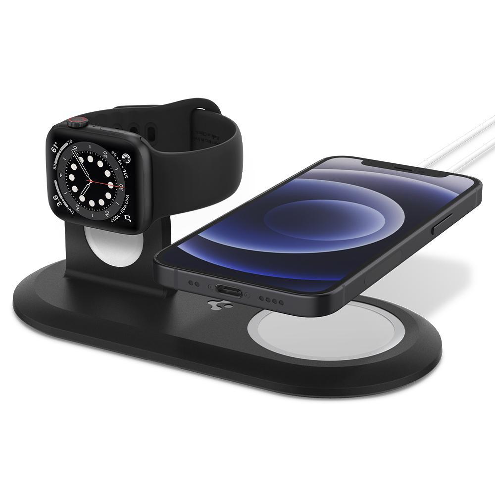 

Подставка Spigen MagFit Pad Apple MagSafe Apple Watch Charger Stand Black