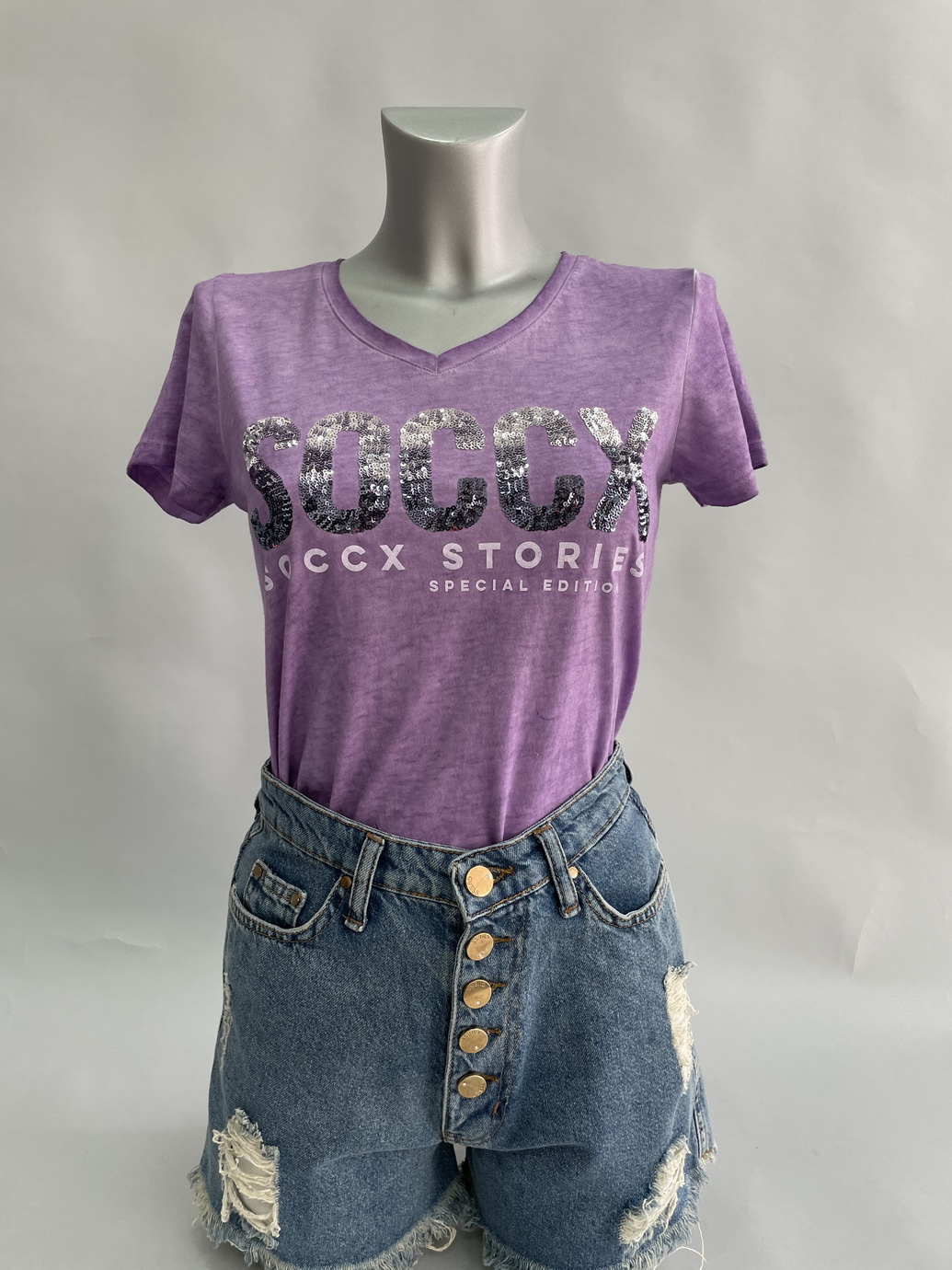 

Футболка женская Soccx сиреневый XL