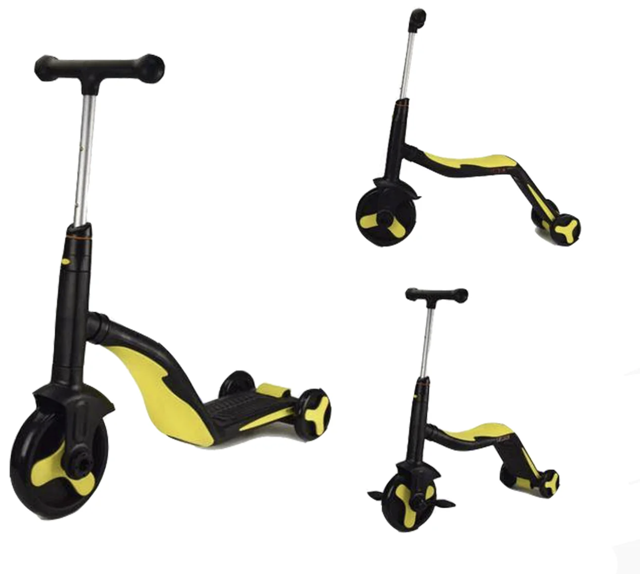 

Детский трехколесный самокат трансформер 3 в 1 Scooter FL868 Yellow-Black