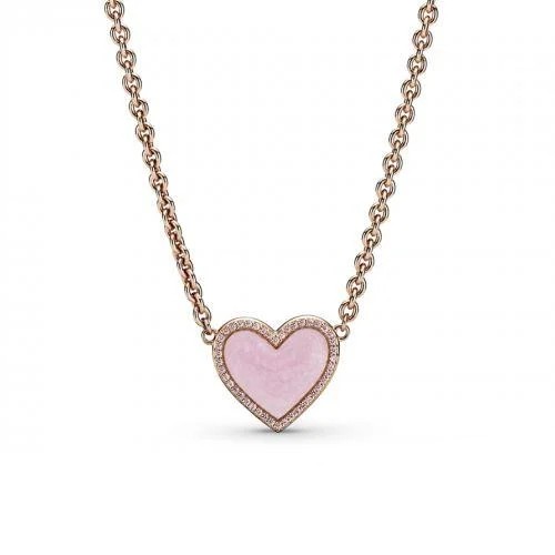 

Серебряное Колье Пандора Rose Розовое Сердце #389279C01-50