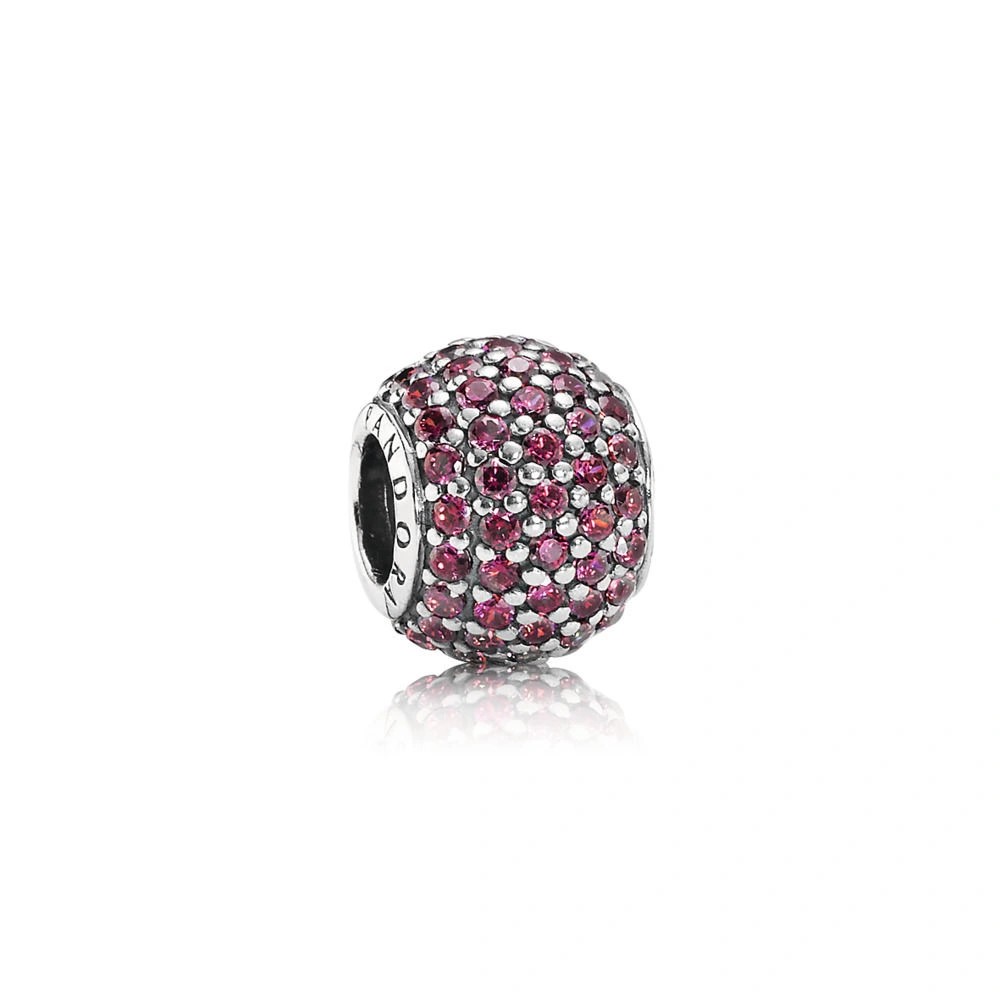 

Серебряный Шарм Пандора Pave Красный Шар Паве 791051Czr