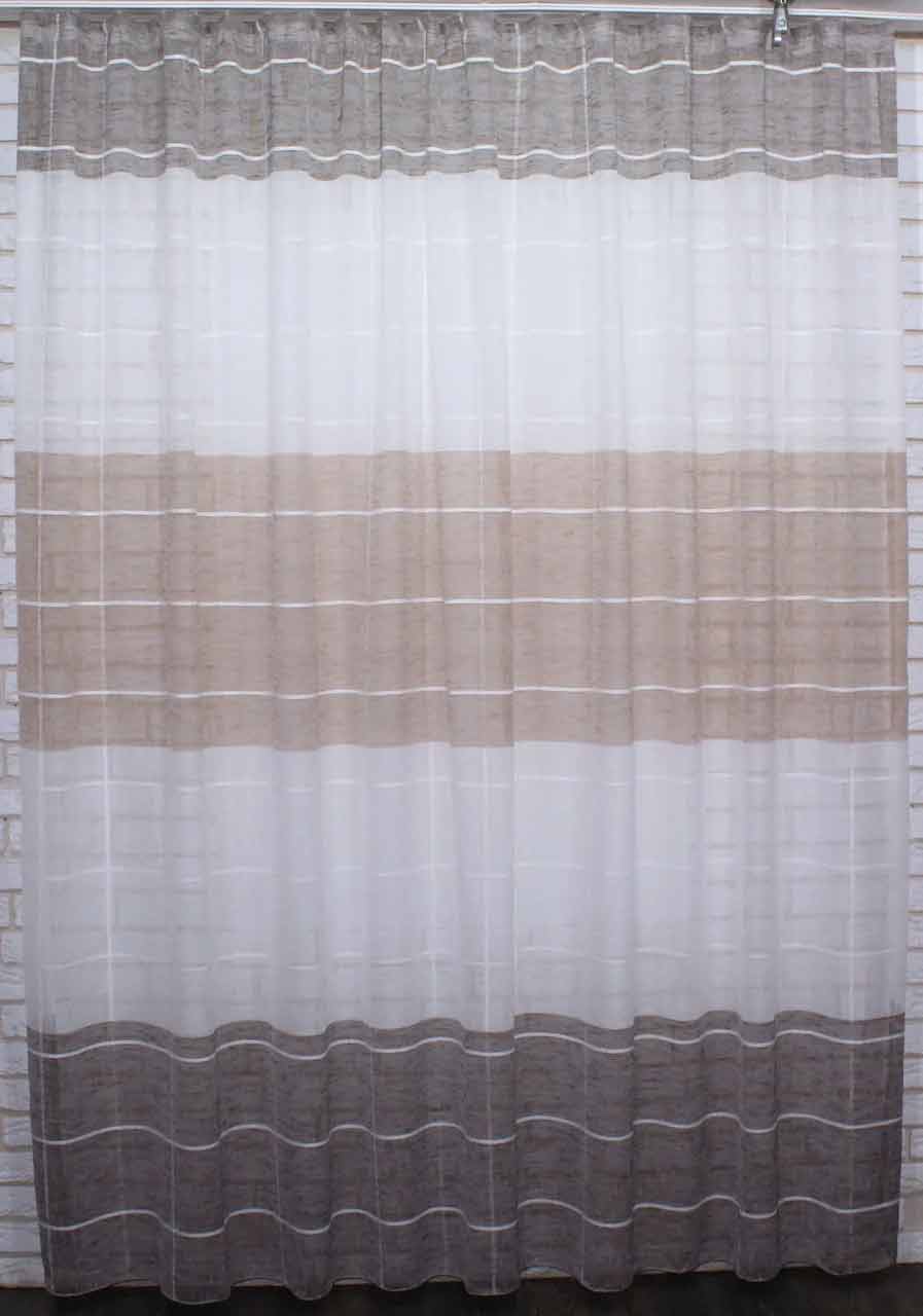 

Готовая тюль VR-Textil ВР-текстиль Париж лён, белый с кофейным, 2,5 × 3 м (2312)