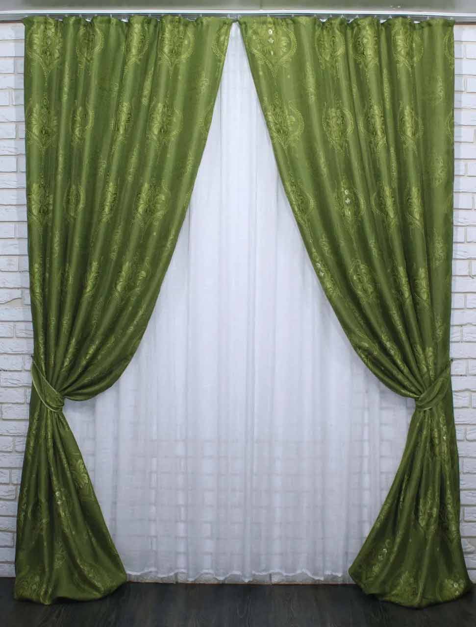 

Шторы VR-Textil Корона Мария, лён рогожка, оливковый, 2 шт 1,5 × 2,7 м (2264)