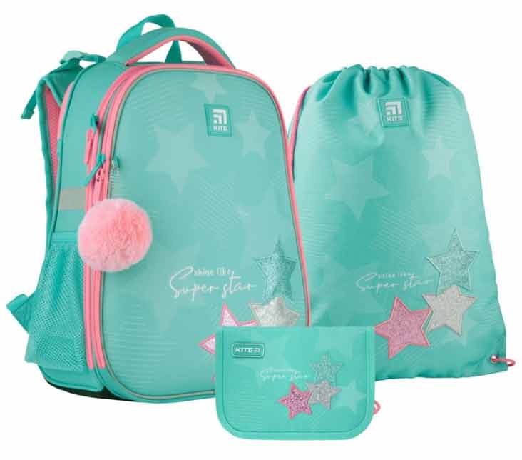 

Школьный набор Kite Кайт Education Super star Рюкзак + пенал + сумка для обуви (SET_K21-531M-4)