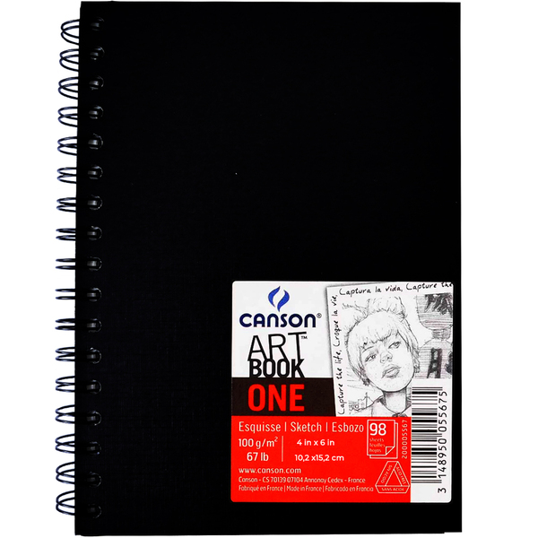 

Скетчбук для эскизов на спирали Canson Art Book One 100 г/м2 10,2x15,2 см 80 л (0039-210)