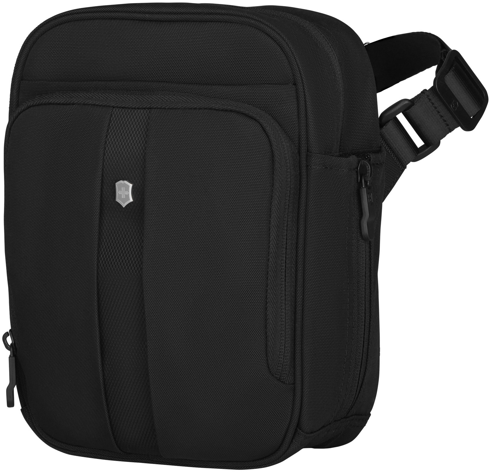 

Сумочка Victorinox Travel TRAVEL ACCESSORIES 5.0/Black верт. наплечная с отдел. д/iPad с RFID защитой (6л) Vt610604