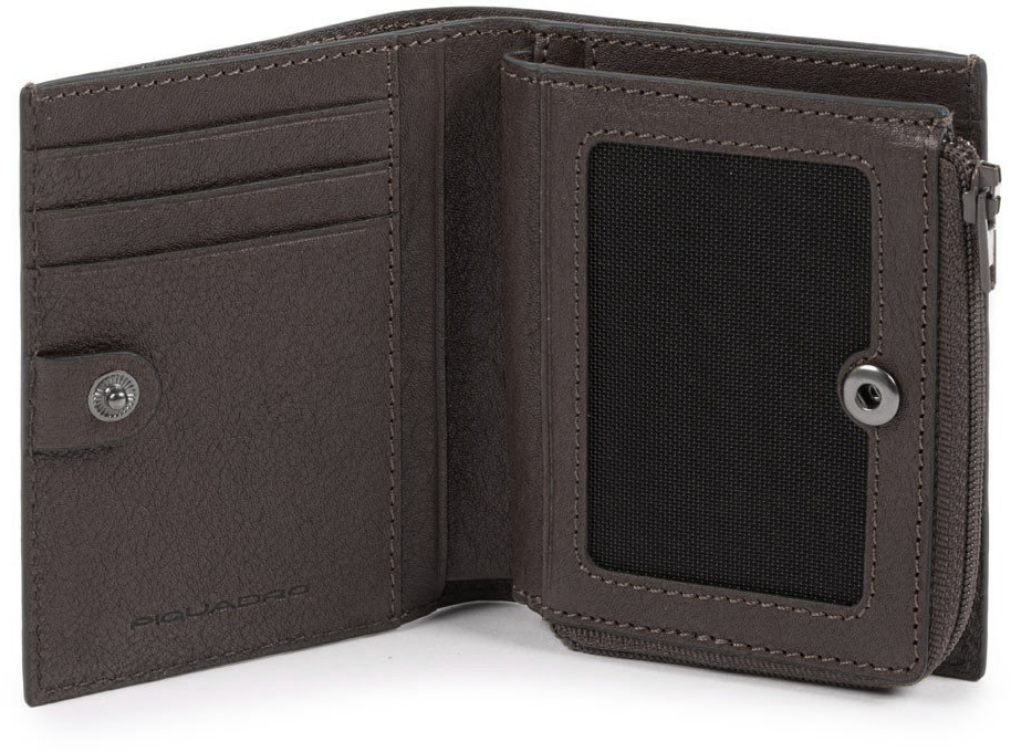 

Портмоне Piquadro BK SQUARE/D.Brown верт. с отдел. д/монет с RFID защитой (8,5x10,5x2) PP1351B3R_TM